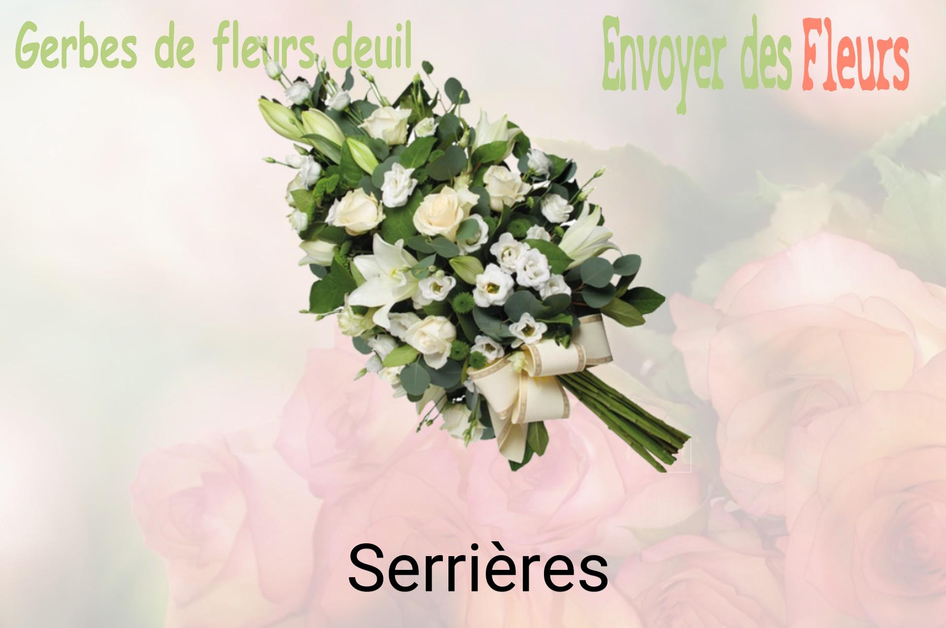 Gerbe de fleurs de deuil livrée à Serrières